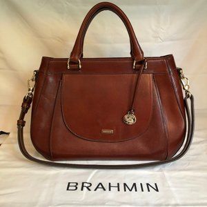 Brahmin Raelynn Topsail Cognac satchel & Dustbag
